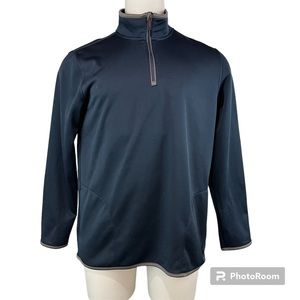 Van Heusen Traveler Men’s Blue/Gray 1/4 Zip Jacket With Pockets Sz L